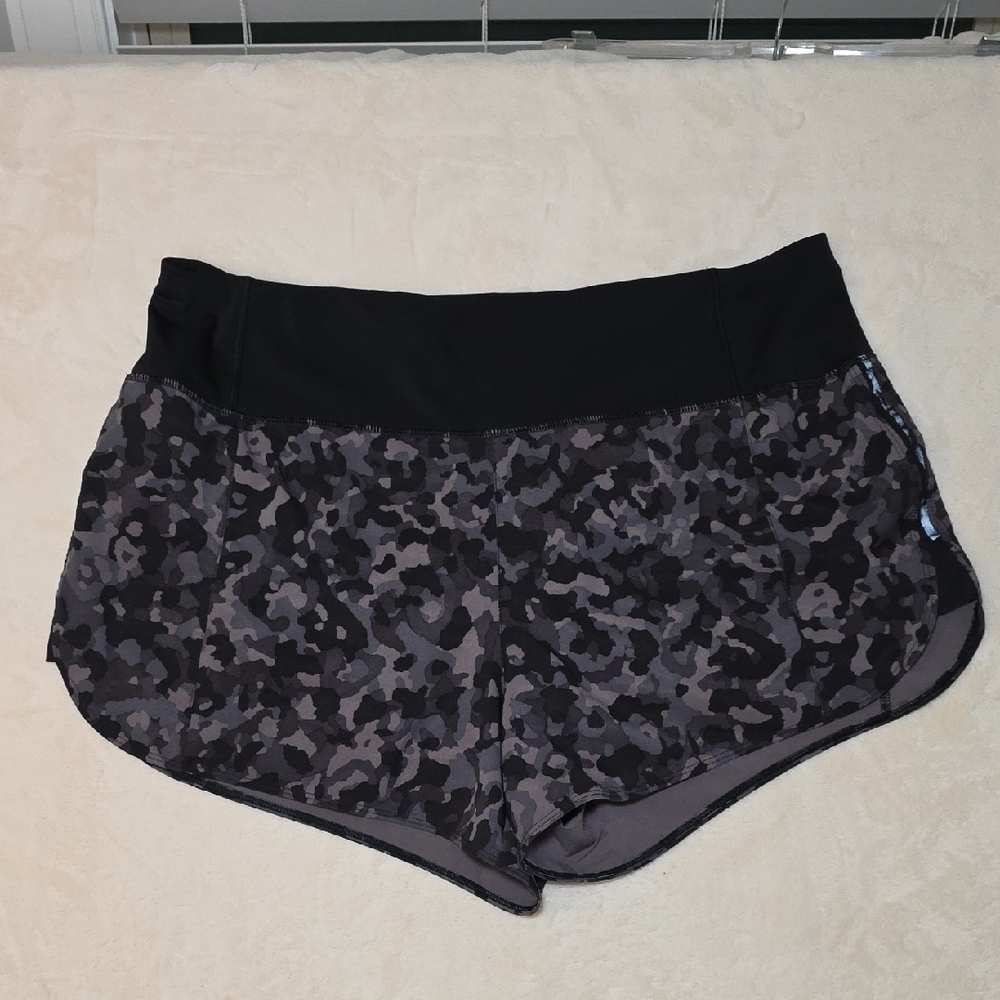 Athleta Black and Gray Camo Athletic Shorts